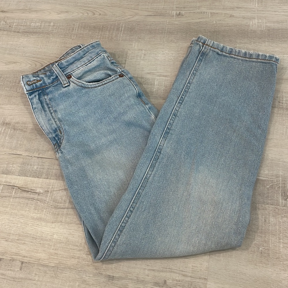 Light wash blue jeans